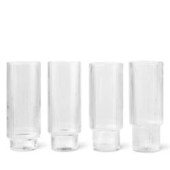 Ferm LIVING Ripple Long Drink Glasses - Set Of 4