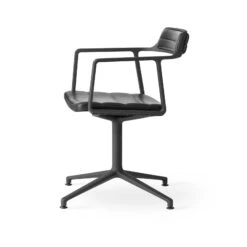 VIPP452 - Swivel Chair - Black Leather - Gliders